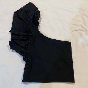 One shoulder cropped